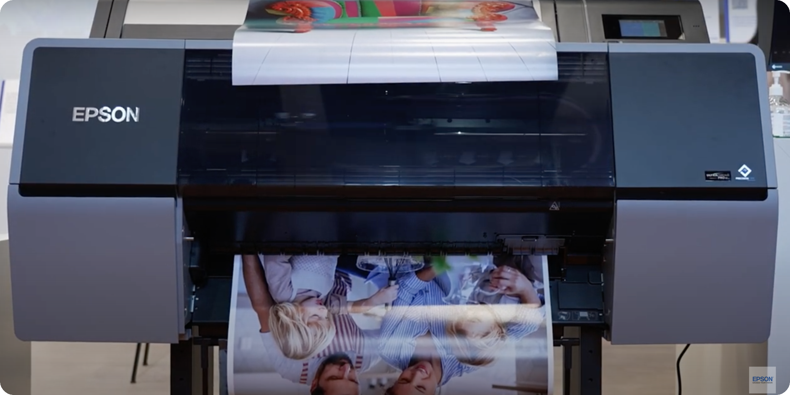 view showing the front on the printer during operartion