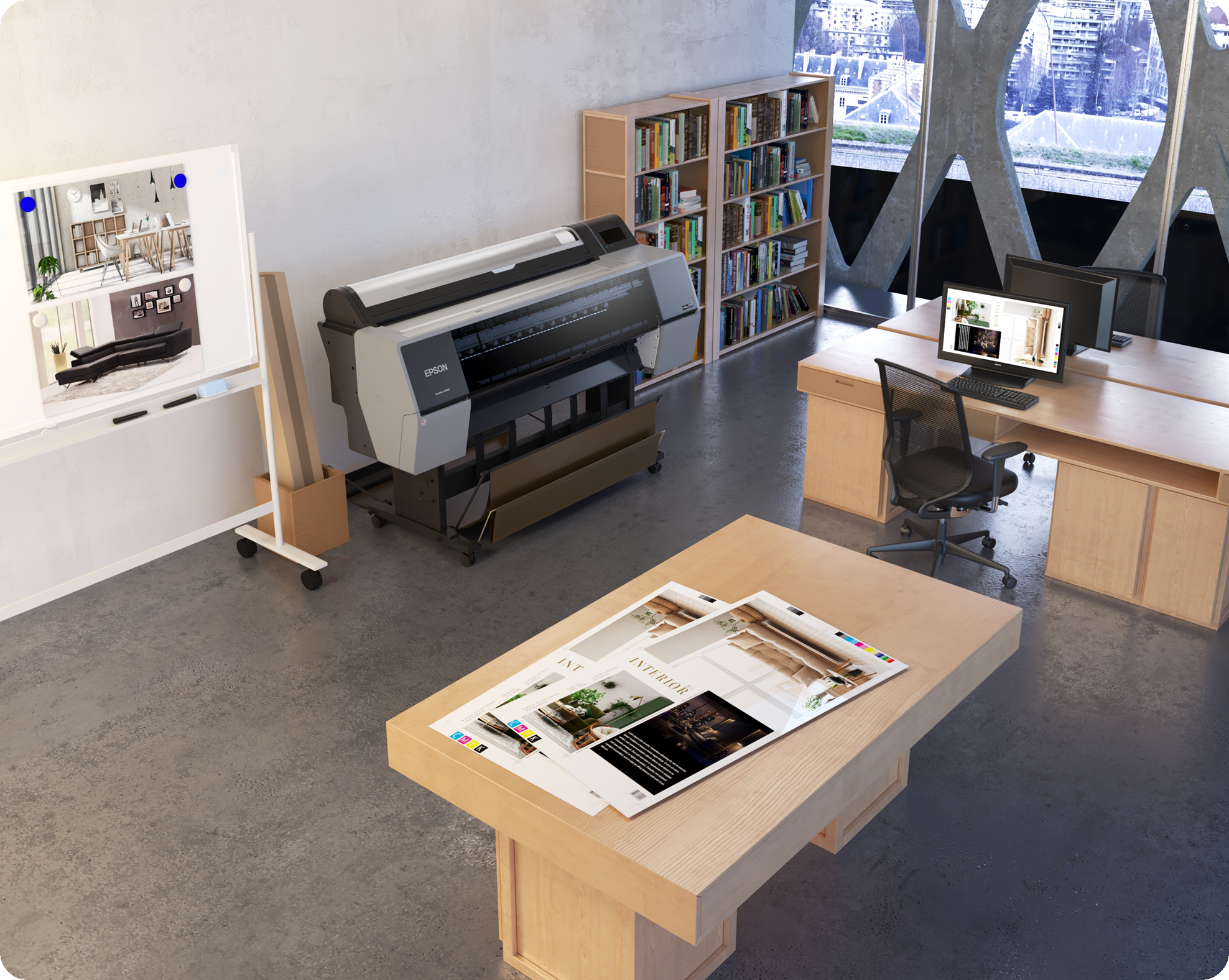 SC-P9300 Lifestyle image showing an office space example