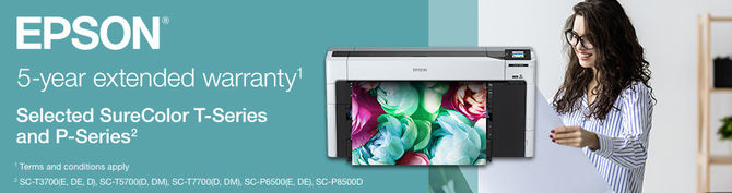 Free of charge 5 year warranty upgrade promotion - Epson SureColor SC-P8500D