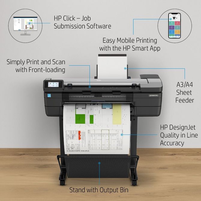 HP DesignJet T830 A1 F9A28D - HP Designjet T830 24-in (610-mm) A1 Multifunction Printer F9A28D